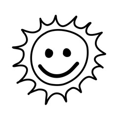 Summer yellow sun doodle