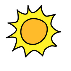 Summer yellow sun doodle