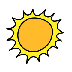 Summer yellow sun doodle
