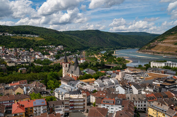 Fototapeta na wymiar Views of Bingen Germany from the Castle Tower