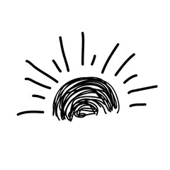 Doodle of half sun