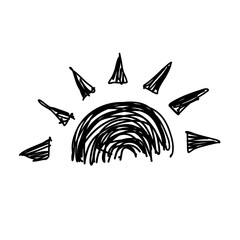 Doodle of half sun