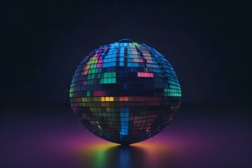 Obraz premium disco ball with lights,nightclub,vector ,night,illustration,Ai generated 