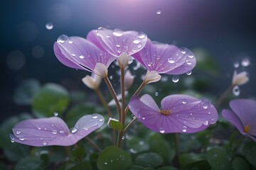 Professional Close up Photography of Lunaria flower surrounded by fog, pink