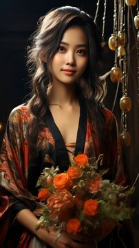 Portrait Beautiful Young Asian Woman Smile Happy , Background Image,Desktop Wallpaper Backgrounds, Hd