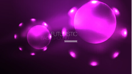 Circles with bright neon shiny light effects, abstract background wallpaper design