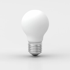 3d illustration of white bulb on white background.