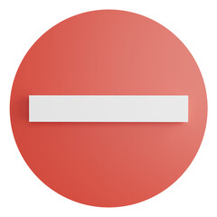 No entry sign clipart flat design icon isolated on transparent background, 3D render road sign and traffic sign concept