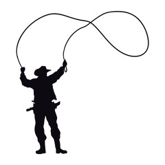 cowboy silhouette with rodeo rope