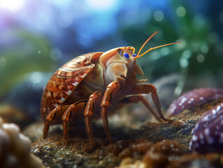 Hermit crab in the nature macro pohtography