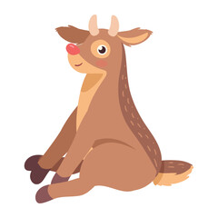 christmas deer with red nose
