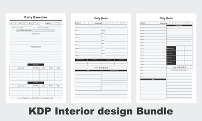 KDP Interior design Bundle. Log book, tracker, daily planner, journal, Goal planner, daily planner, journal, sheets, work out log book template in one file, Weekly Reflection for your KDP Business