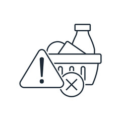 Harmful products. Vector linear icon isolated on white background.