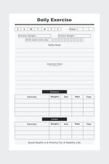 Daily Exercise log book ,Kdp Interior design, daily planner, journal, sheets, work out log book template in one file, Weekly Reflection for your KDP Business, Temperature Log Book, Daily Exercise.