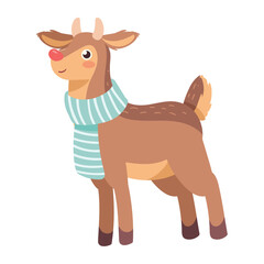 christmas deer with scarf