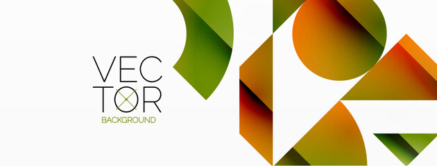 Abstract masterpiece formed by delicate interplay of circles, squares, and triangles. Geometric elements converge in harmonious chaos, evoking sense of modern creativity. Symphony of shapes