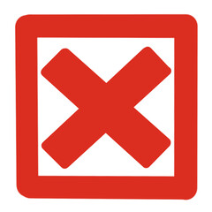 Fototapeta premium cross mark with box