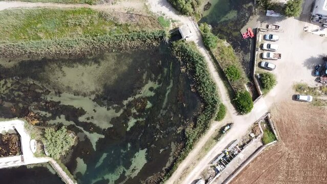 Drone footage of the beach at Lido Morelli, Apulia, Italy
