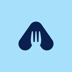 the logo is pictogram letter A and fork. Unique and elegant.