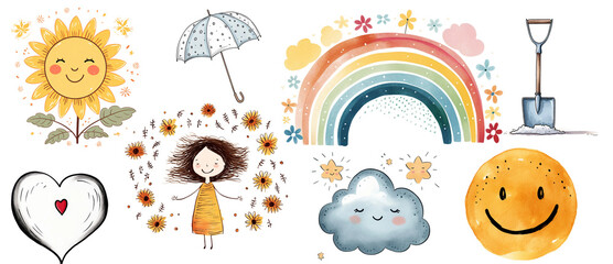 illustration of weather mood illustration. generative ai 