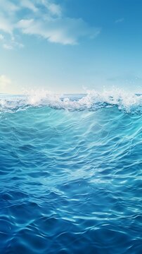 a sea ​​wave background image, vertical format, background image, generative AI © Hifzhan Graphics