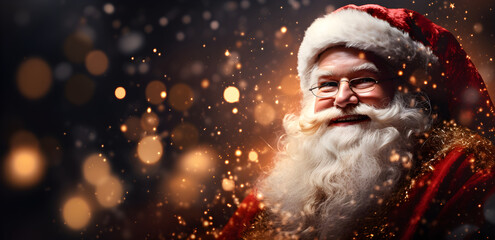 Magical Santa Claus Enveloped in Festive Bokeh