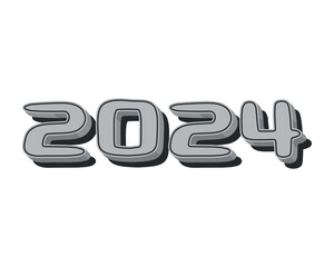 2024 number illustration isolated