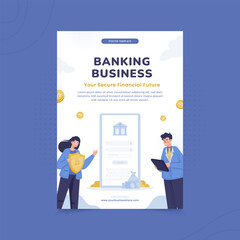 Financial banking business illustration on poster design