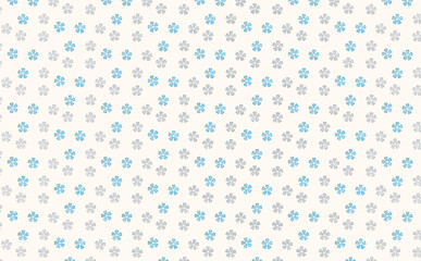 ブルーの手書き風小桜パターン