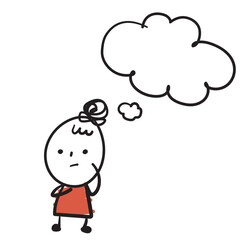 Obraz premium (Thinking) Bean baby Collection of hand drawn business worker icons. Vector illustration.