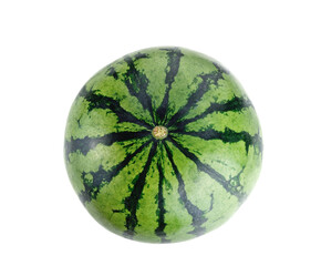 Whole fresh watermelon isolated on white background