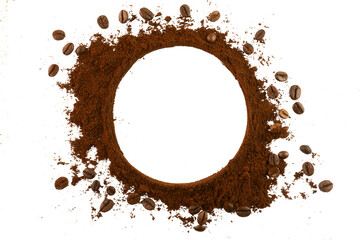 Circle Coffee Ground Border Isolated Background