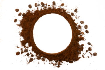 Circle Coffee Ground Border Isolated Background