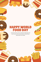 Fast Food Illustration Frame Background