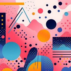 Pattern with clouds, abstract background with circles, Abstract colorful gradient banner vector template.