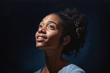 Young women with hearing aid