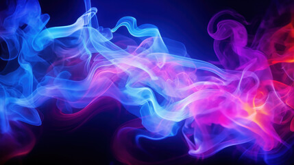 Fototapeta na wymiar Purple and blue smoke on black background