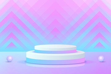 Set purple blue violet 3d object cylinder pedestal podium display gradient color minimal scene
