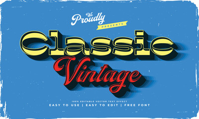 Obraz premium vintage retro editable text effect alphabet font typography typeface