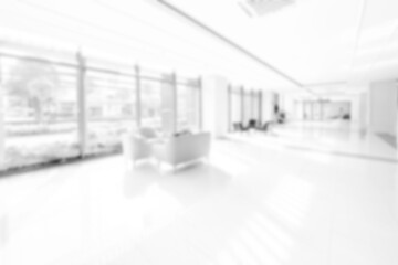 Blur background with glass door inside building gray tone. interior lobby room at sofa in hotel. - 663629117