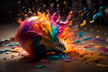 Vibrant Motion in Multi-Colored Bulb