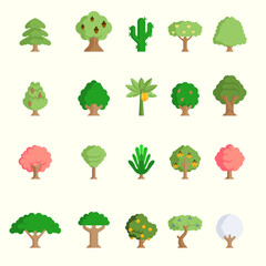 Tree Vector Icon Package. Tree Vector illustration in flat design style