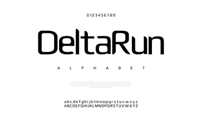 Obraz premium Deltarun creative modern urban alphabet font. Digital abstract moslem, futuristic, fashion, sport, minimal technology typography. Simple numeric vector illustration