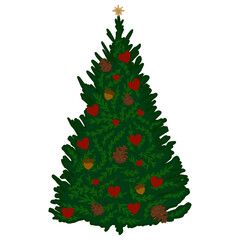 Christmas Tree With Gold Star