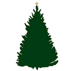 Obraz premium Simple Christmas Tree With Star