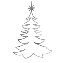 Silver Christmas Tree Outline