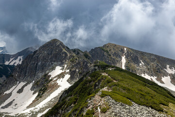 Fototapeta na wymiar Landscape in Pirin National Park, Bulgaria on hiking trail to Todorka peak.