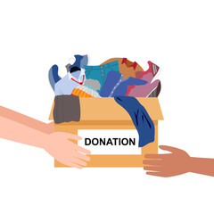 something of value such as money or goods that is given to help a person or organization such as a charity, or the act of giving this clothes.