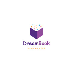 Dream book logo design on isolated background