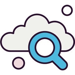 Cloud storage icon symbol vector image. Illustration of the database server hosting cloud system digital design image